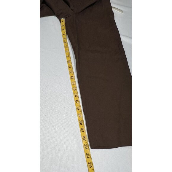 Annie Alexander Vintage Womens Linen Blend Wide Leg Crop Pants Sz 10 Brown Lined - Picture 8 of 15
